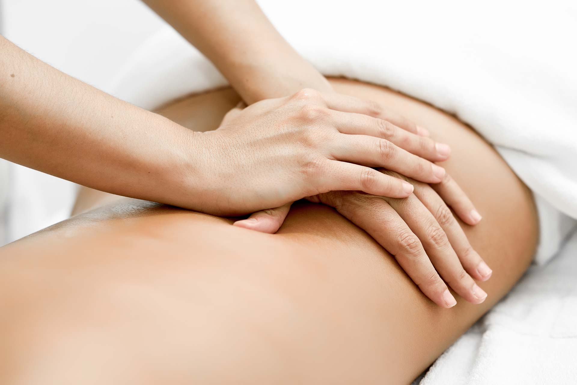 Massage therapy treatment being carried out